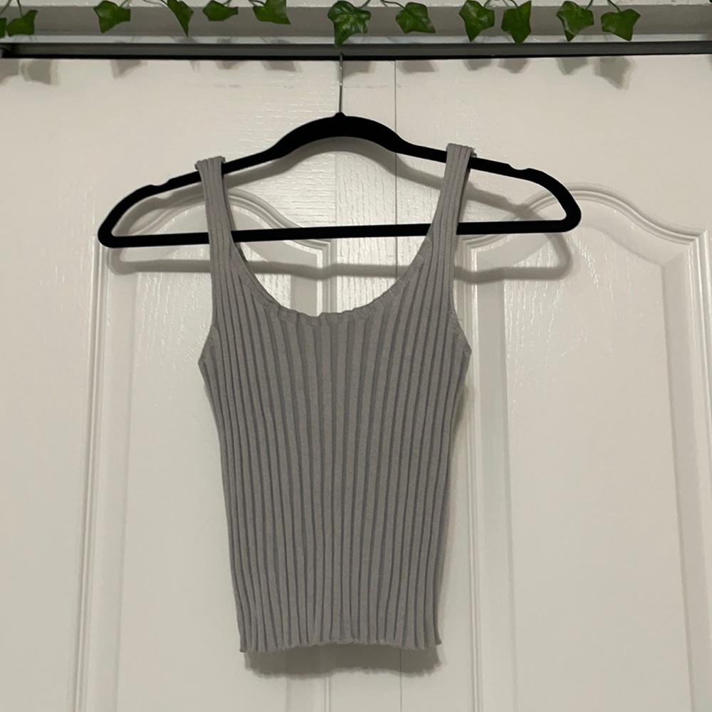 Gray Crop Top
